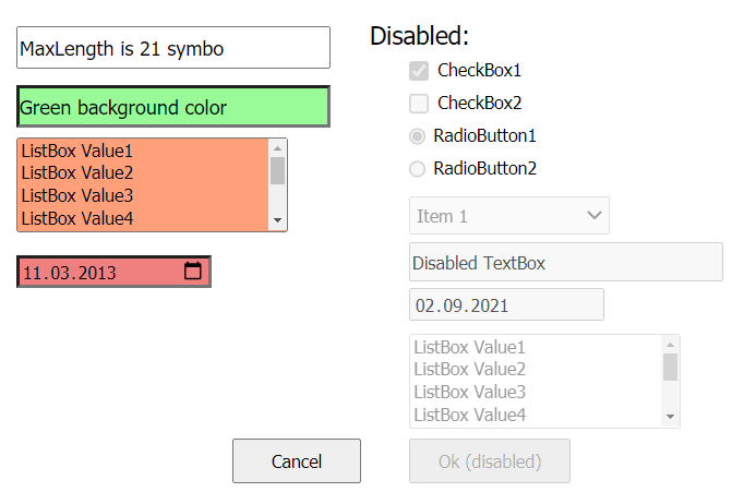 ダイアログ コントロールの改善